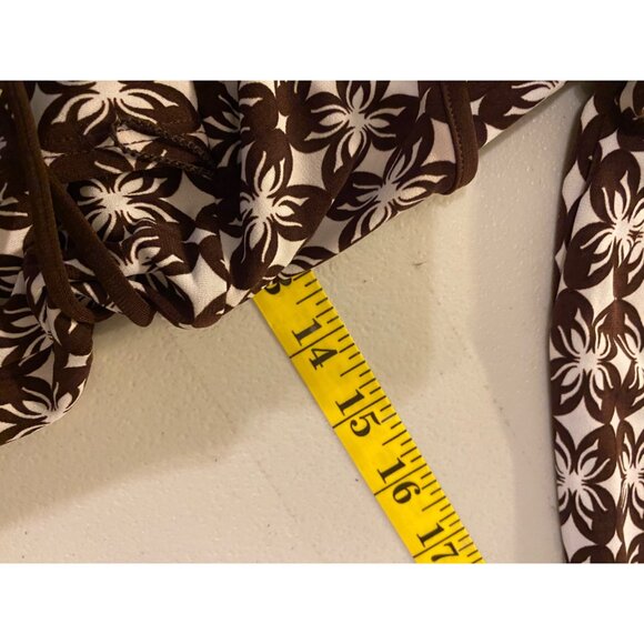 Max & Cleo Womens Brown & White Patterned Wrap Dress Medium - Picture 8 of 11